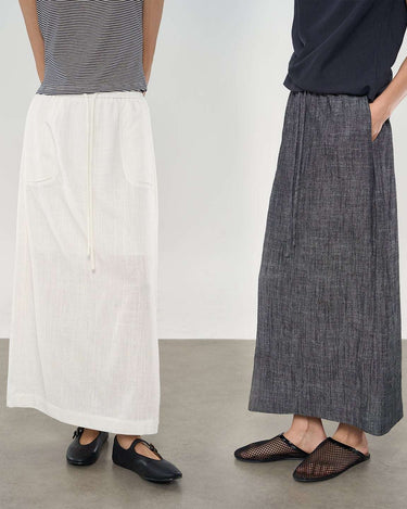 Elastic Waist Breathable Maxi Skirt