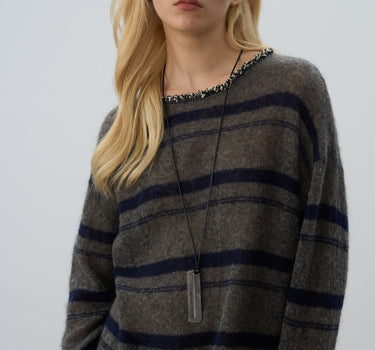 Modern Striped Wool-Blend Crewneck Sweater