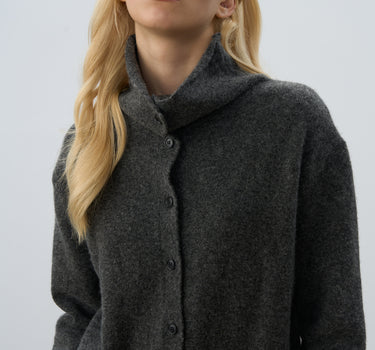 Vintage Gray Turtleneck Sweater for Women