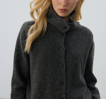 Vintage Gray Turtleneck Sweater for Women
