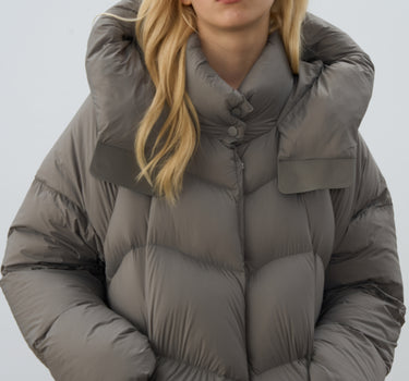 90% White Duck Down Stand Collar Coat
