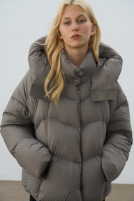 90% White Duck Down Stand Collar Coat