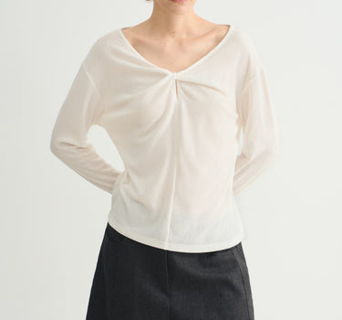 Twisted Knot V Neck Blouse