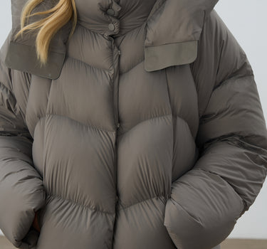 90% White Duck Down Stand Collar Coat