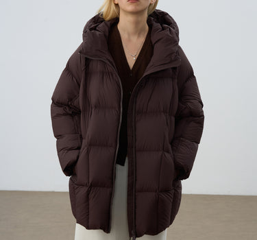 90% White Duck Down Zipper Hooded Jacket