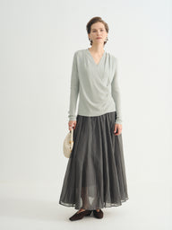 Women’s Pleated Maxi Skirt with Flowing Silhouette