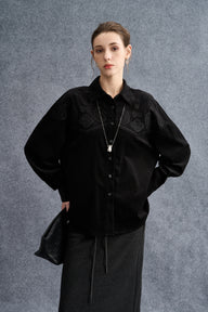 Chic Cotton Lace-Up Top with Subtle Detailing