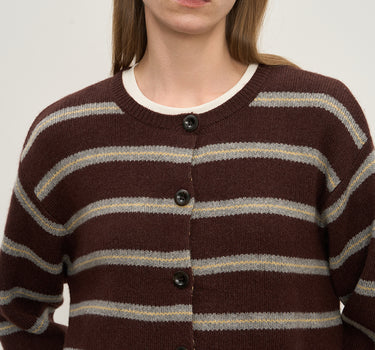 Women’s Warm Striped Knit Cardigan Sweater