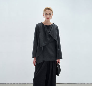 Asymmetrical Wool-Cashmere Knit Top