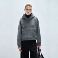 Cozy Wool-Texture Hoodie with Modern Silhouette