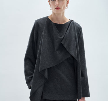 Asymmetrical Wool-Cashmere Knit Top