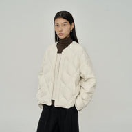 Luxury Diamond Quilted Goose Down Winter Coat