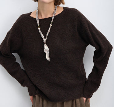 Wool-Alpaca Blend Diamond Openwork Sweater