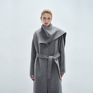 Elegant Oversized Scarf Collar Coat