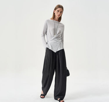 Asymmetrical Hem Lightweight Knit