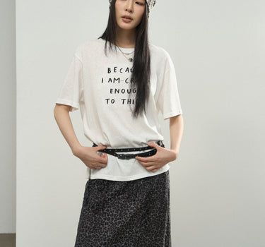 Letter Embroidered Oversized T-Shirt