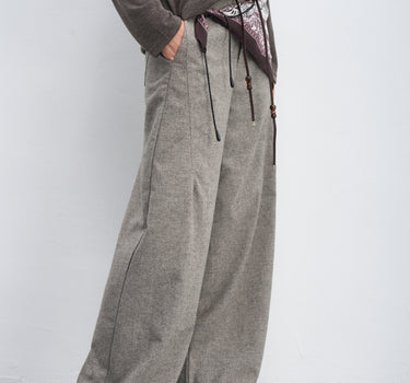 Effortless Elegance with Silk Scarf Detail Pants