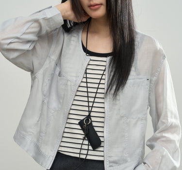 Stylish Split-Front Jacket with Key Pouch