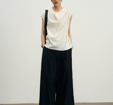 Asymmetrical Collar Minimalist Blouse