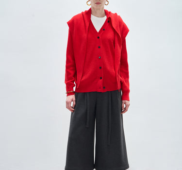 Soft Knit Hood-Scarf Cardigan