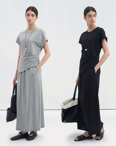 Pleated Waist-Defining Slimming Set