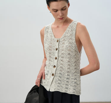 V-Neck Breathable Knit Top for Women