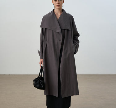 Wrinkle-Textured Trench for Effortless Sophistication