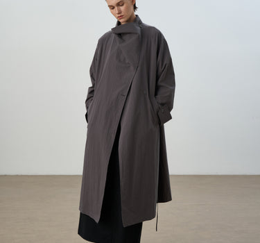 Wrinkle-Textured Trench for Effortless Sophistication