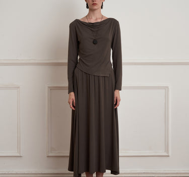 Elegant Two-Piece Outfit with Sculpted Hemline