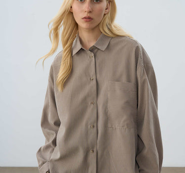 Vintage Striped Oversized Shirt for Women