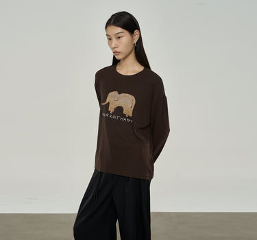Loose-Fit Crew Neck Fall Winter Graphic Tee