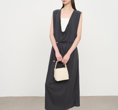 Casual V-Neck Adjustable Waist Relaxed Fit Dress