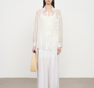 Linen Embroidered Long-Sleeve Shirt