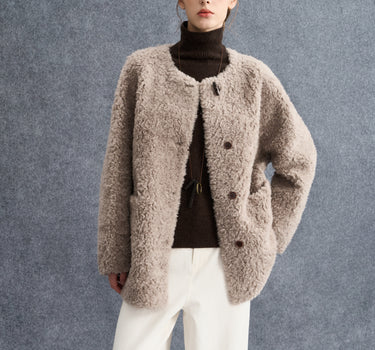 Plush Wool Warmth Horn-Button Coat