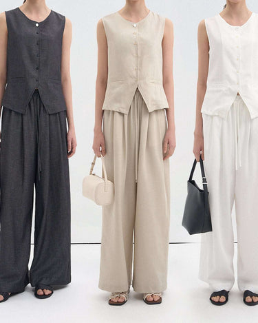 Chic Breathable Linen-Blend Two-Piece Set for Women