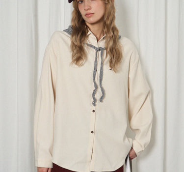 Relaxed-Fit Embroidered Collar Casual Shirt
