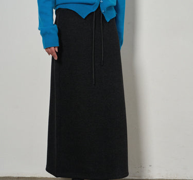Elegant Knit Straight-Line Split Maxi Skirt