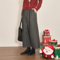 Retro Cropped Wide-Leg Pants with Drawstring