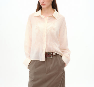 Women’s Cropped Embroidered Linen-Blend Jacket