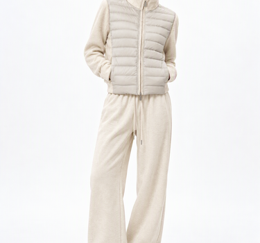 Relaxed Down Set with Wide-Leg Pants