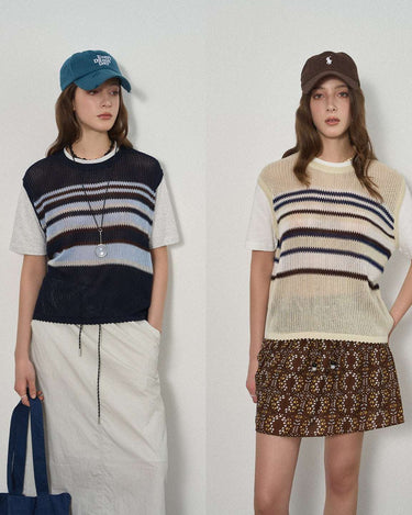 Patchwork Knit with Vintage Stripe Design
