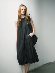 Lightweight Sleeveless Dress with Drawstring Detail