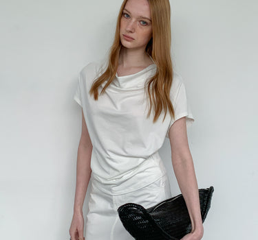 Minimalist T-Shirt with Irregular Neckline