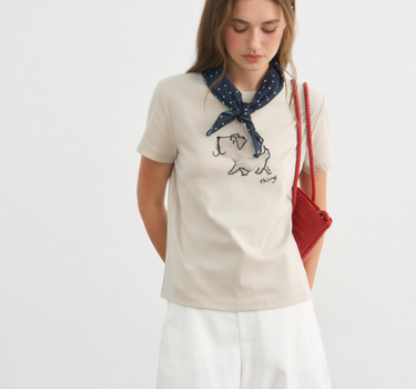 Puppy Print Vintage Graphic T-Shirt