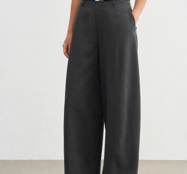 Belted Lyocell Cotton Pants