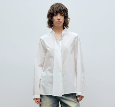 Stand-Up Collar Folded Placket Shirt: Timeless and Trendy