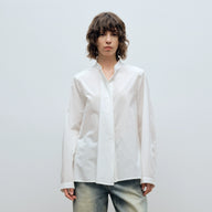 Stand-Up Collar Folded Placket Shirt: Timeless and Trendy