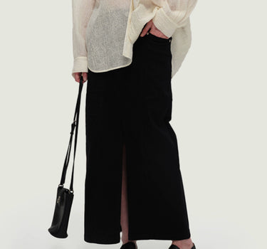 Front Split Denim Half Skirt | Modern Twist on Classic Style