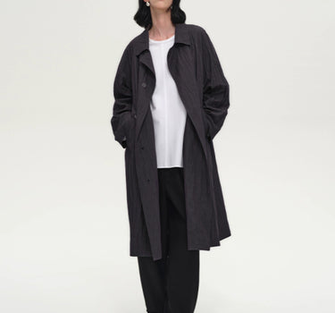 The Misty Pleated Silhouette Trench Coat Jacket