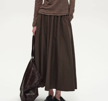 Versatile A-Line Skirt with Fluffy Pleats